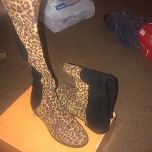 Leopard Knee high boots